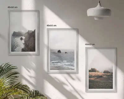 Tavelset med landskapsmotiv berg och hav för vägg ovanför soffa
