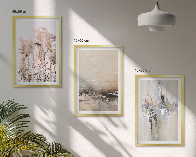 Tavelpaket med ramar Vegetation abstrakta mönster
