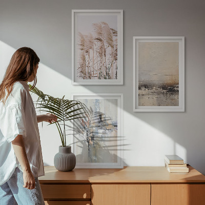 Tavelpaket med ramar Vegetation abstrakta mönster