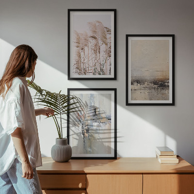 Tavelpaket med ramar Vegetation abstrakta mönster