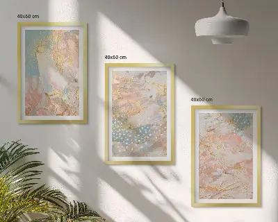 Abstrakta pastellmönster set om 3 tavlor