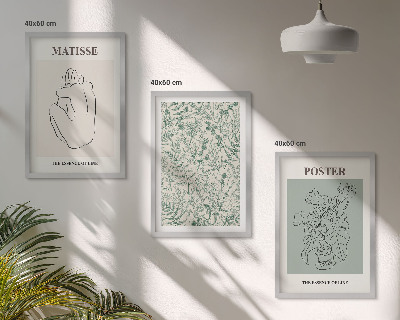Tavelpaket med ramar Linjer, växtmönster, minimalism