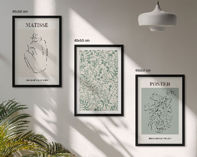 Tavelpaket med ramar Linjer, växtmönster, minimalism