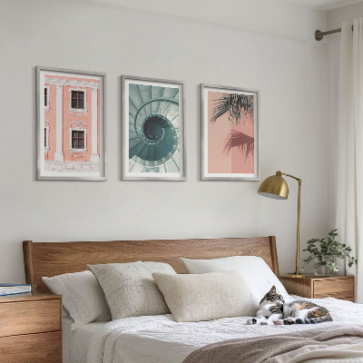Set om 3 tavlor Pastellspiralarkitektur