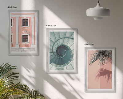 Set om 3 tavlor Pastellspiralarkitektur
