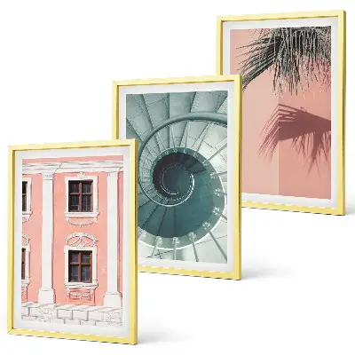 Pastellspiralarkitektur set om 3 tavlor