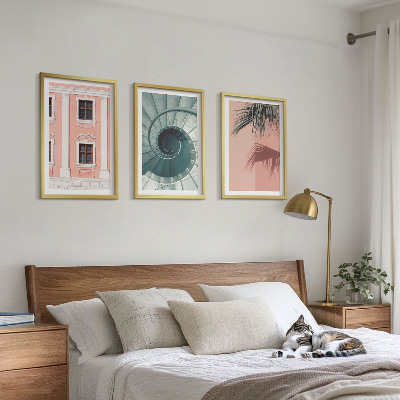 Set om 3 tavlor Pastellspiralarkitektur