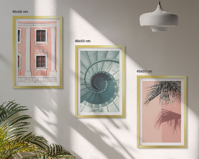 Set om 3 tavlor Pastellspiralarkitektur