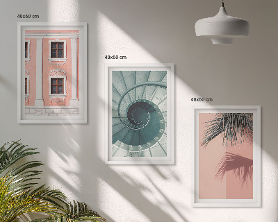 Set om 3 tavlor Pastellspiralarkitektur