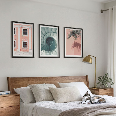 Set om 3 tavlor Pastellspiralarkitektur