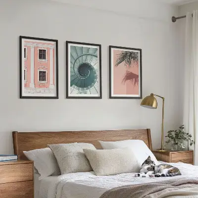 Pastellspiralarkitektur set om 3 tavlor