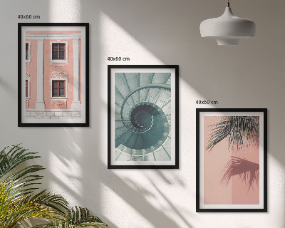 Set om 3 tavlor Pastellspiralarkitektur