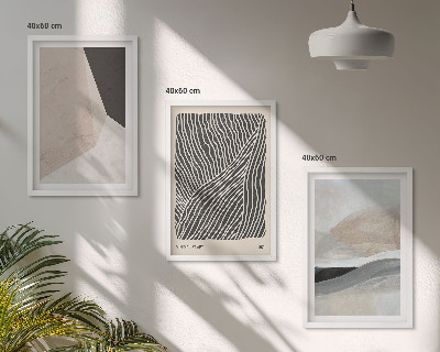 Tavelset ovanför soffa Abstrakta mönster beige och grå