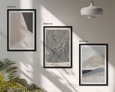 Tavelset ovanför soffa Abstrakta mönster beige och grå
