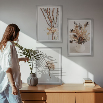 Tavelpaket med ramar Blommor och grenar minimalistiska