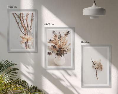 Tavelpaket med ramar Blommor och grenar minimalistiska