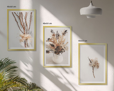 Tavelpaket med ramar Blommor och grenar minimalistiska