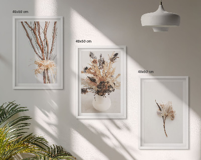 Tavelpaket med ramar Blommor och grenar minimalistiska