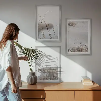 Vattenvegetation på sommaren set om 3 tavlor