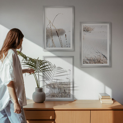 Set om 3 tavlor Vattenvegetation på sommaren