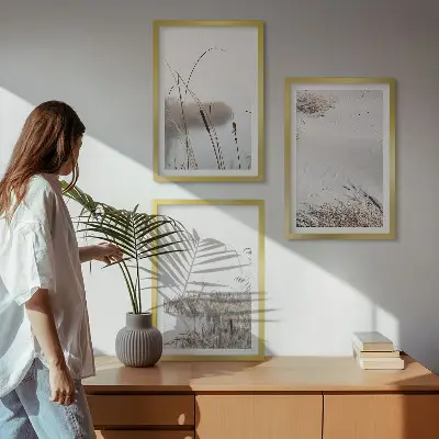 Vattenvegetation på sommaren set om 3 tavlor