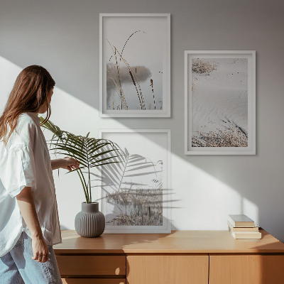 Set om 3 tavlor Vattenvegetation på sommaren