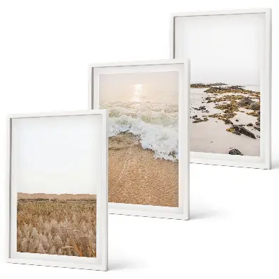 Tavelset med strandmotiv strandvågor och stenar sommar