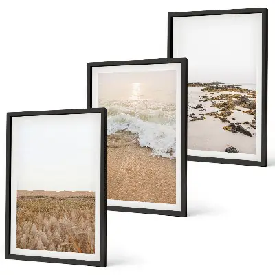 Tavelset med strandmotiv strandvågor och stenar sommar