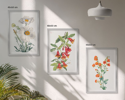 Tavelset ovanför soffa Retro blomsterarrangemang