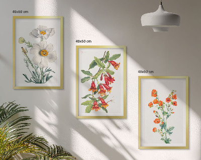 Tavelset ovanför soffa Retro blomsterarrangemang