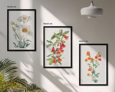 Tavelset ovanför soffa Retro blomsterarrangemang