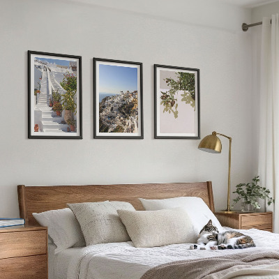 Tavelset ovanför soffa Vita trappor Santorini-utsikt
