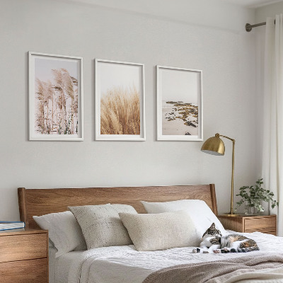 Tavelset ovanför soffa Pampasgräsfält och en bohemisk strand