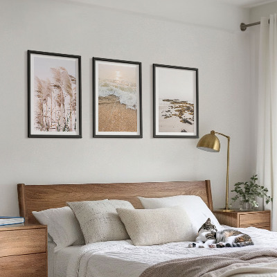 Tavelpaket med ramar Strandgräs vågor stenar boho
