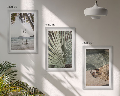 Tavelpaket med ramar Strandgunga lövsemester