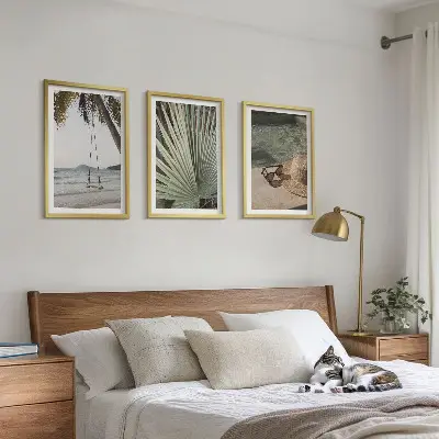 Tavelset med ramar semestermotiv med lövtema