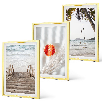 Tavelpaket med ramar Strand trätrappa semester