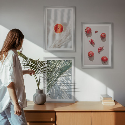 Set om 3 tavlor Palmfrukter på semestern
