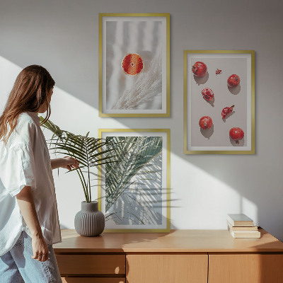Set om 3 tavlor Palmfrukter på semestern