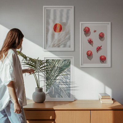 Set om 3 tavlor Palmfrukter på semestern