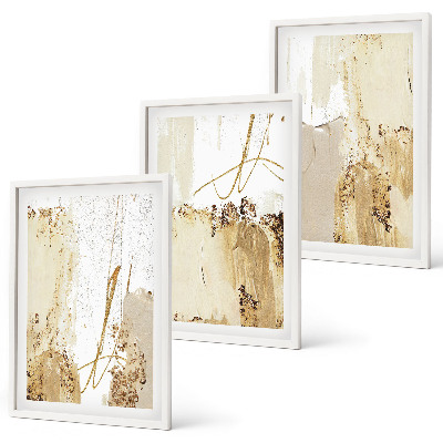 Tavelset ovanför soffa Abstrakta mönster beige vita