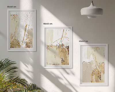 Tavelset ovanför soffa Abstrakta mönster beige vita