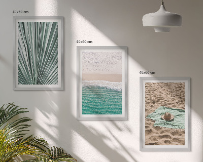 Tavelpaket med ramar Semesterutsikt strand hav