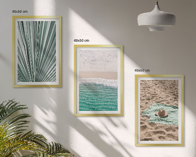 Tavelpaket med ramar Semesterutsikt strand hav