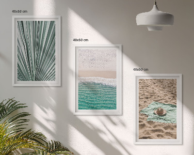 Tavelpaket med ramar Semesterutsikt strand hav