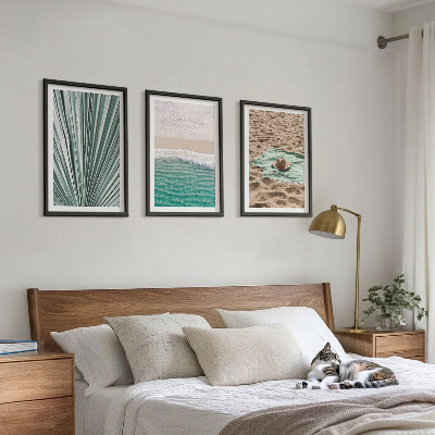 Tavelpaket med ramar Semesterutsikt strand hav