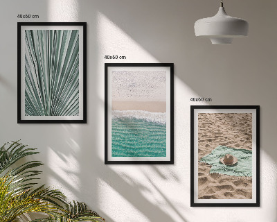 Tavelpaket med ramar Semesterutsikt strand hav