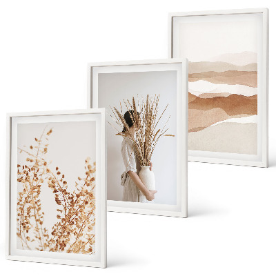 Tavelset ovanför soffa Rustika boho blommotiv
