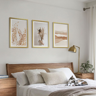 Tavelset ovanför soffa Rustika boho blommotiv
