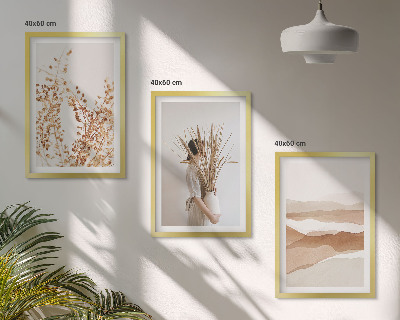 Tavelset ovanför soffa Rustika boho blommotiv
